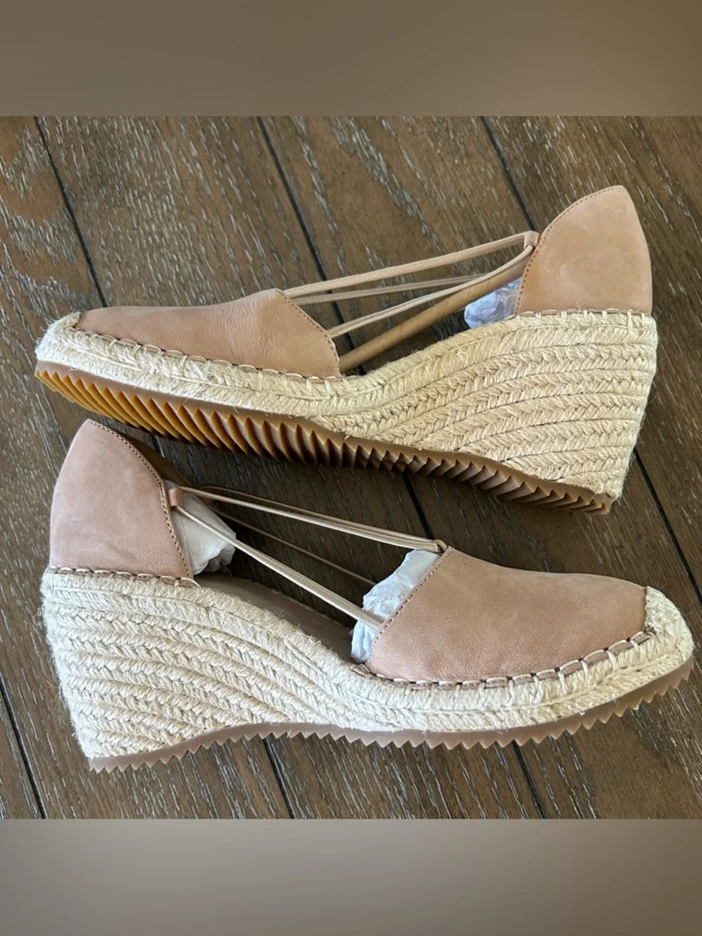 New Eileen Fisher Yasmin Wedge Espadrilles Tumbled Nubuck Leather Size 7